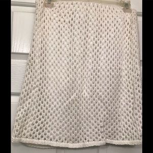 Knit white fabric skirt